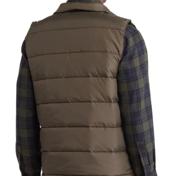 SLATE & STONE Quilted Down Fill Vest in Olive - Picture 2 of 3